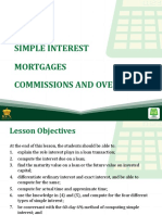 Simple Interest + Mortgages + Commissions and Overrides