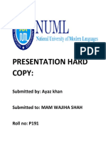 Presentation Hard Copy:: Submitted By: Ayaz Khan