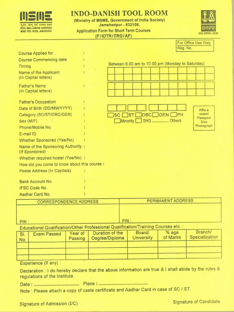 Idtr Form | PDF