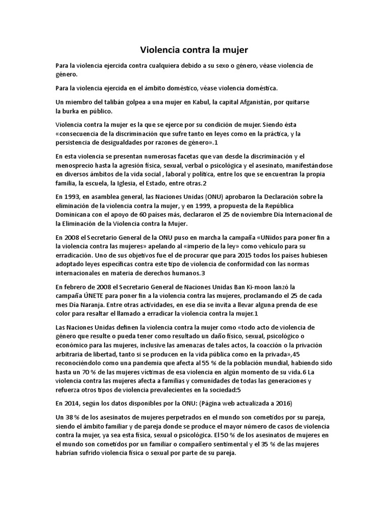 Violencia de género y sus consecuencias | PDF | La violencia contra las ...