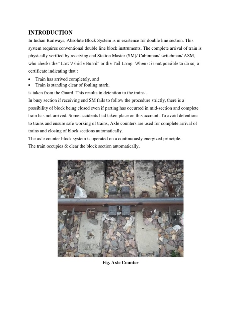 Axle Counter | PDF | Rail Transport | Electrical Engineering