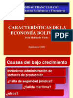 Características económicas Bolivia y estructura accionaria bancos