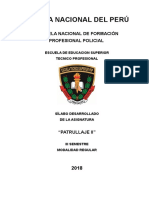 Silabus de Patrullaje II (Actualizado) ESPARTANOS 2018-2019