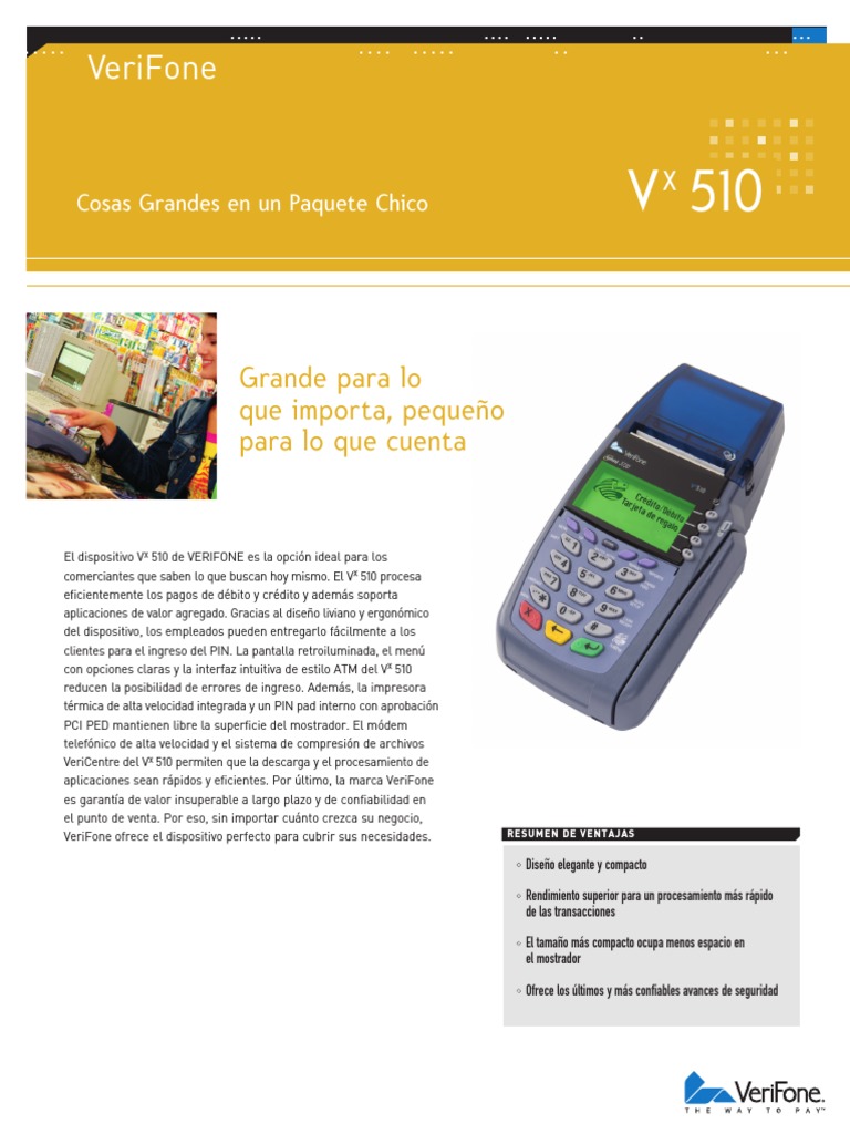 Vx510 Spanish | PDF | Impresora (Computación) | Tarjeta de débito