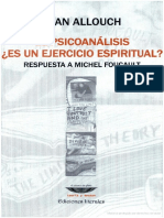 Allouch Jean El Psicoanalisis Es Un Ejercicio Espiritual Respuesta a Michel Foucault PDF