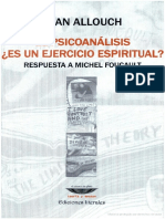 Allouch Jean El Psicoanalisis Es Un Ejercicio Espiritual Respuesta A Michel Foucault PDF