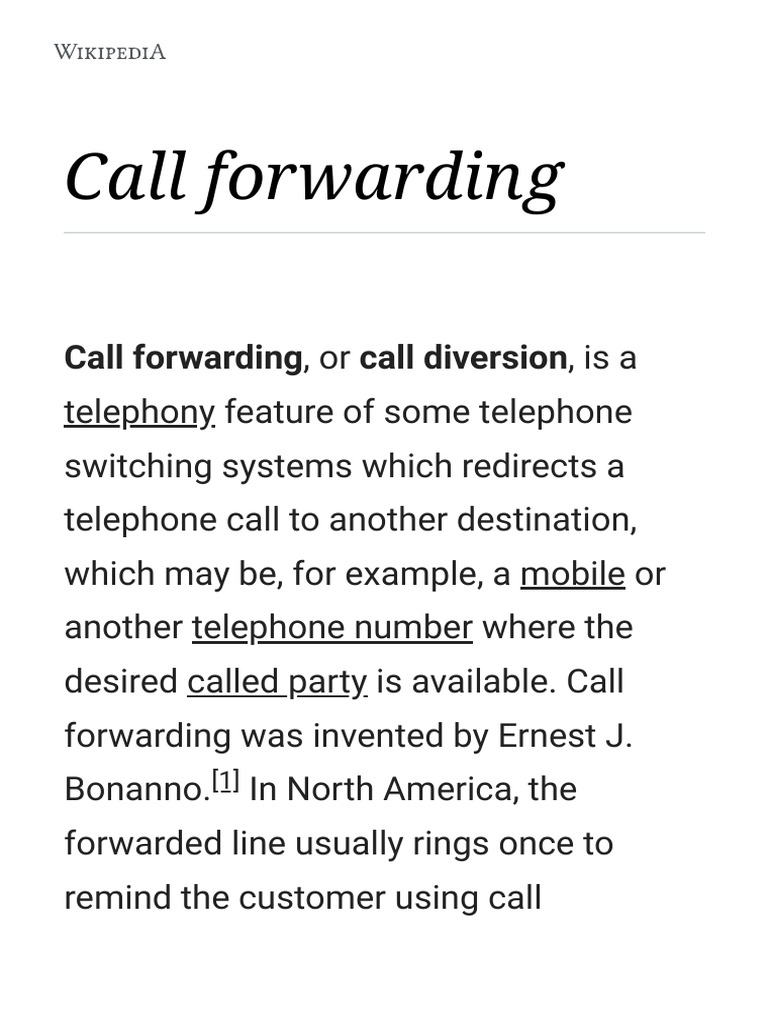 Call forwarding guide setup and codes PDF Telephony
