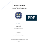 Research Proposal Aging and Work Motivation: Mr. Adil Ejaz