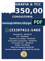 R$300,00 TCC E MONOGRAFIA  Passagem Sururina, 468 - Guamá Belém - PA, CEP  66075-440 