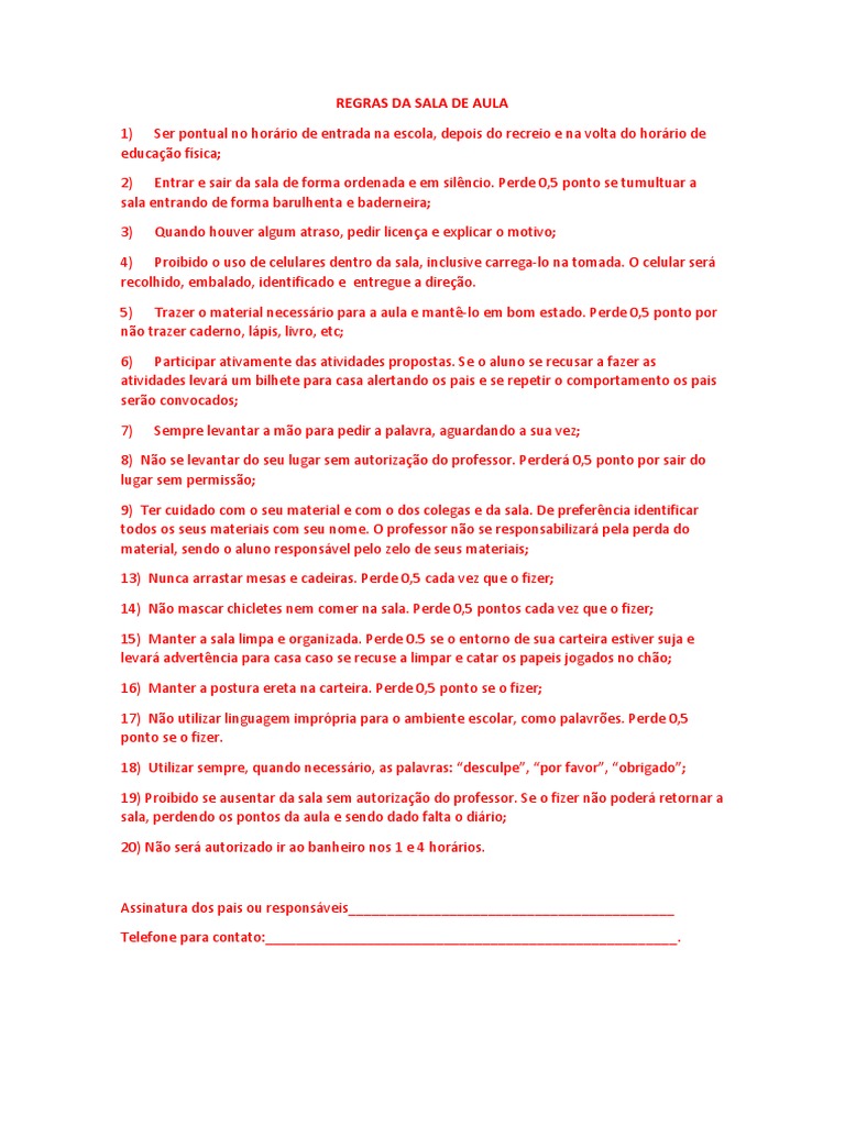 Regras Da Sala de Aula | PDF | Autoajuda, image size:768x1024
