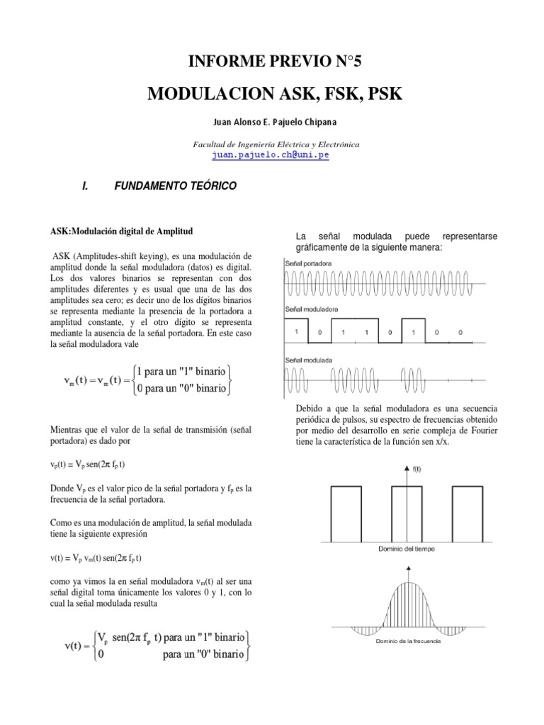 Modulación ASK, FSK y PSK en Comunicaciones | PDF | Modulación ...