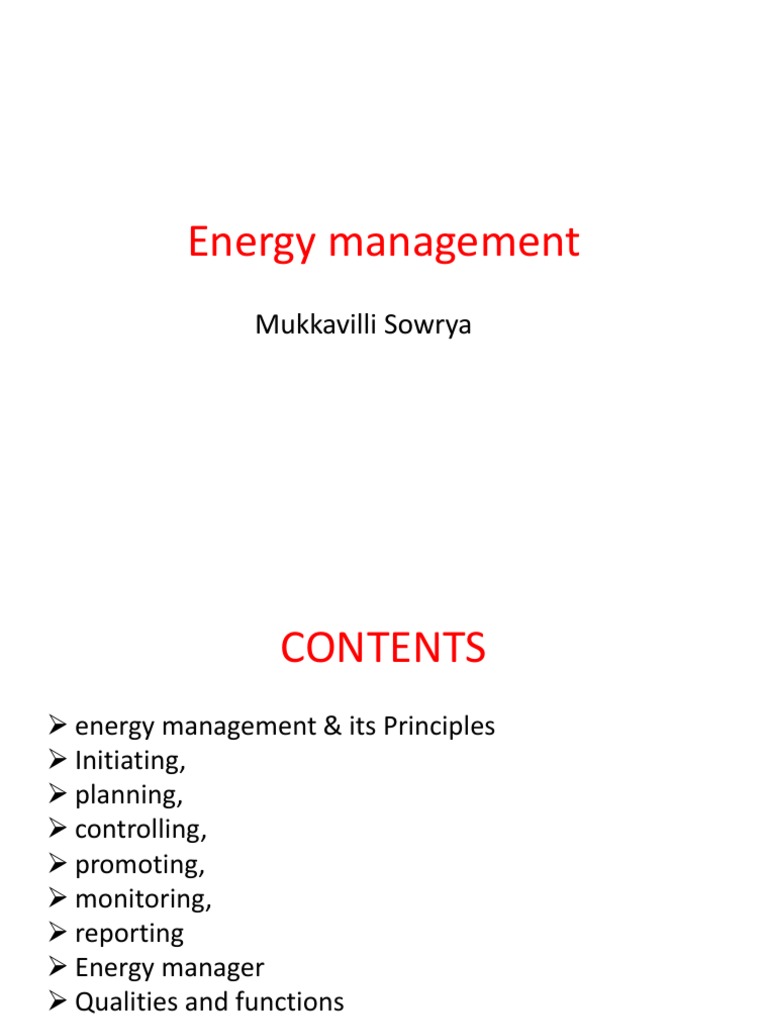 Energy Management PDF Energy Management Energy Conservation
