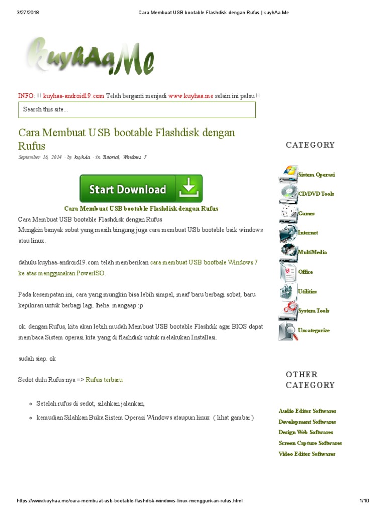 Cara Membuat Usb Bootable Flashdisk Dengan Rufus Kuyhaa Me