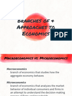 Branches of & Approaches To Economics