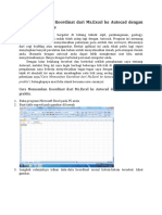 Cara Memasukan Koordinat Dari Microsoft Excel Ke Autocad