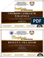 Charish Camille H. Talatala: Certificate