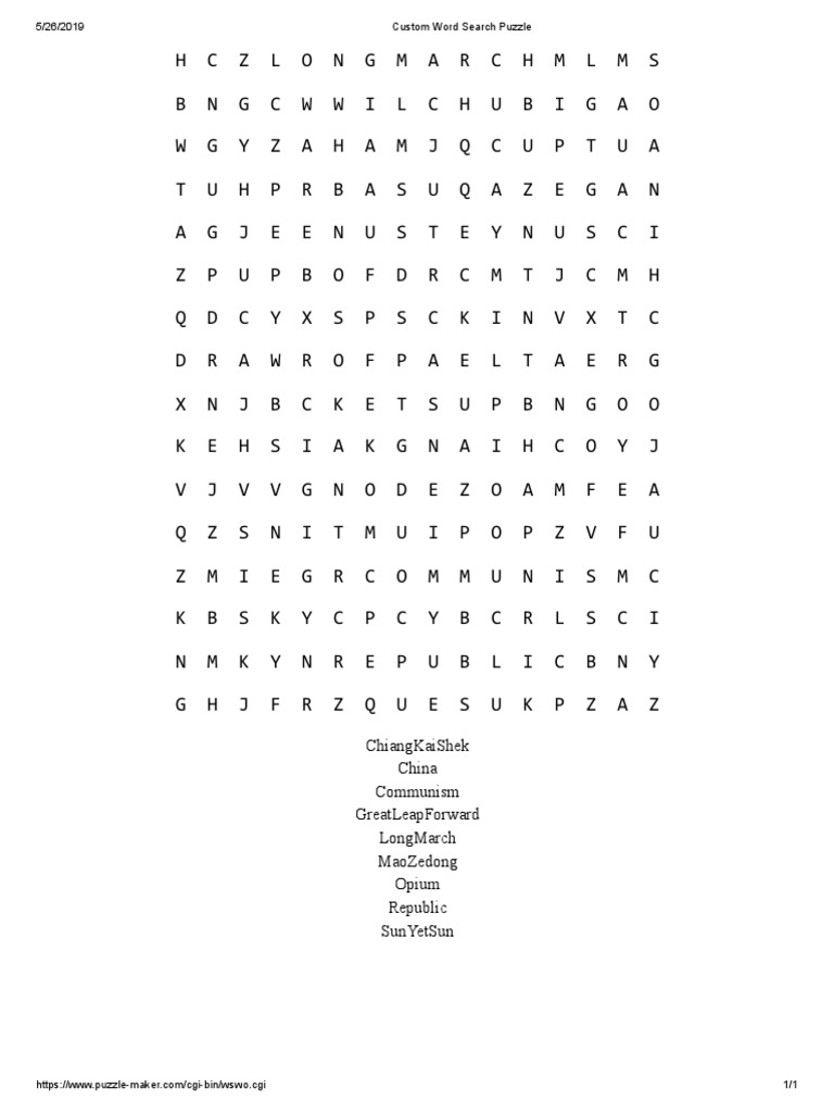 Custom Word Search Puzzle | PDF | Puzzles | Word Puzzles
