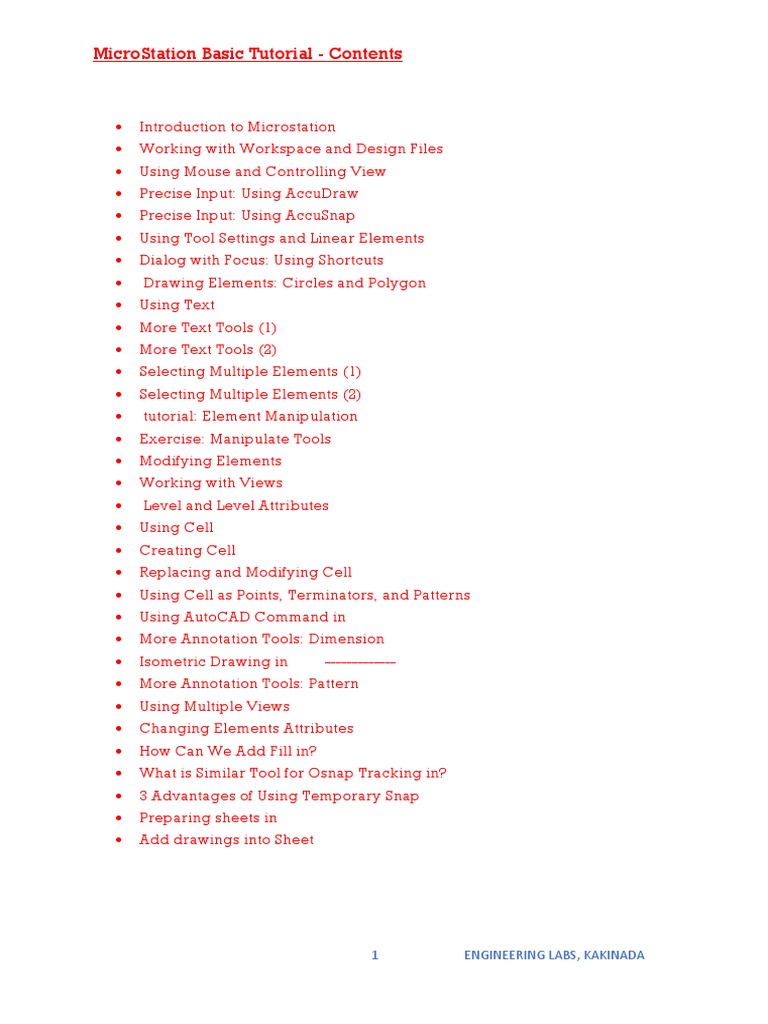 MicroStation Basic Tutorial Final | PDF | Graphical User Interfaces ...