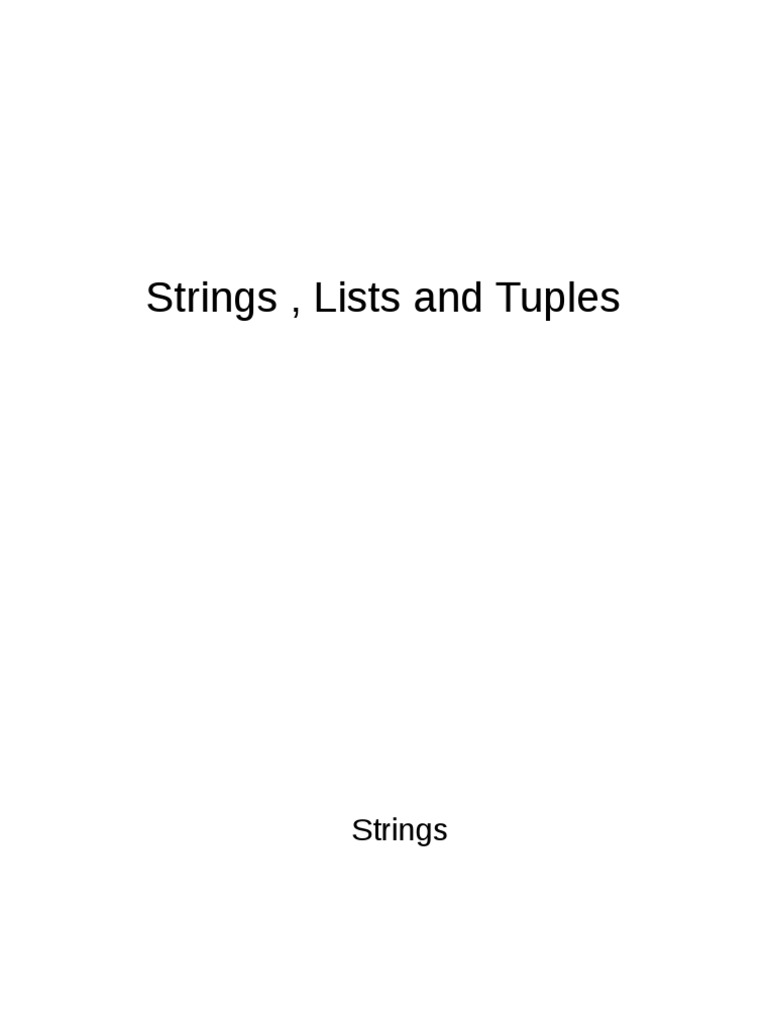 Strings Lists Tuples | Download Free PDF | String (Computer Science ...