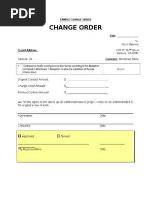 Change Order Template