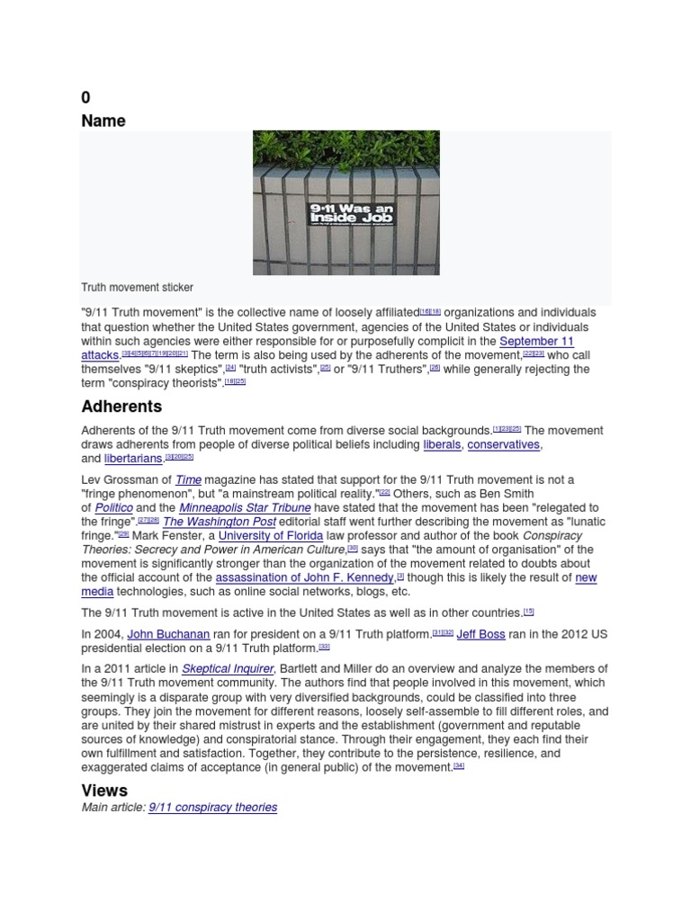 9/11 Truth Movement Overview | PDF | September 11 Attacks | Public Sphere