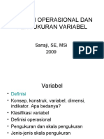 Variabel, Definisi Operasional Dan Pengukuran