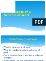 Components of scheme of work