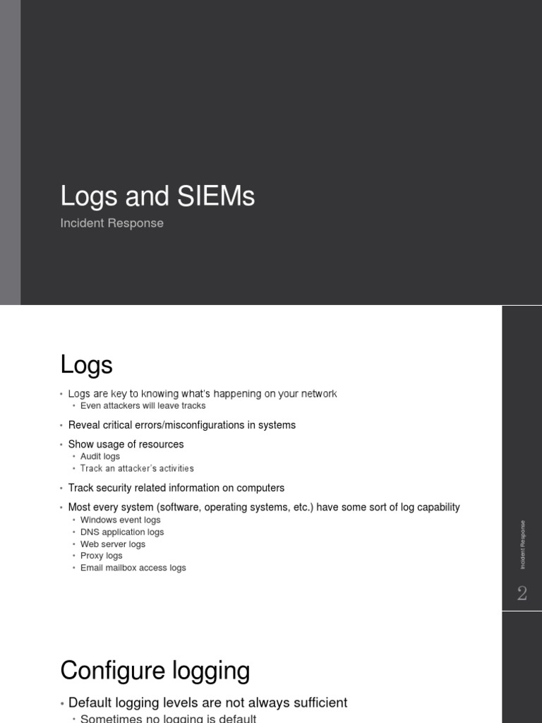 Essential Guide to Log Analysis and SIEM | PDF | Malware | Antivirus ...