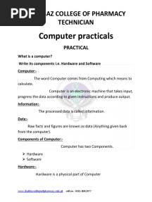 Computer Practicals 2nd Year PDF