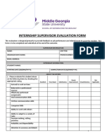 Internship Supervisor Evaluation Form