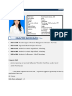 Curriculum Vitae: Education Background