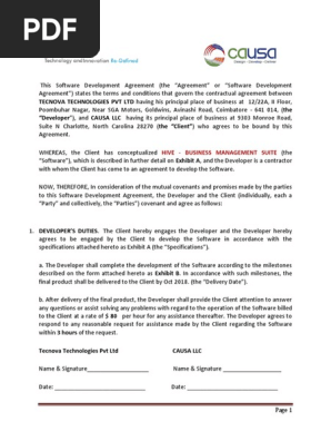 Software Development Agreement