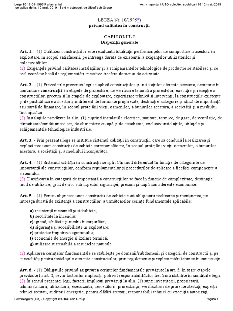 Legea 10 Actualizata 2019