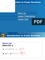 10-1 Intro To Conic Sections - Class