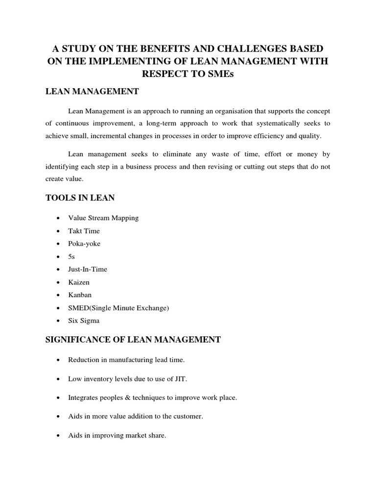 A Study On The Benefits and Challenges Based On The Implementing of ...