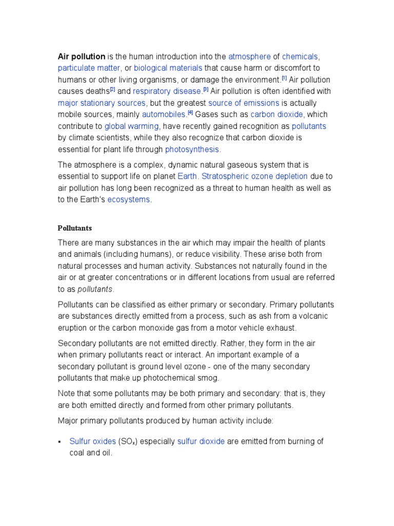 Air Pollution | PDF | Air Pollution | Atmosphere Of Earth