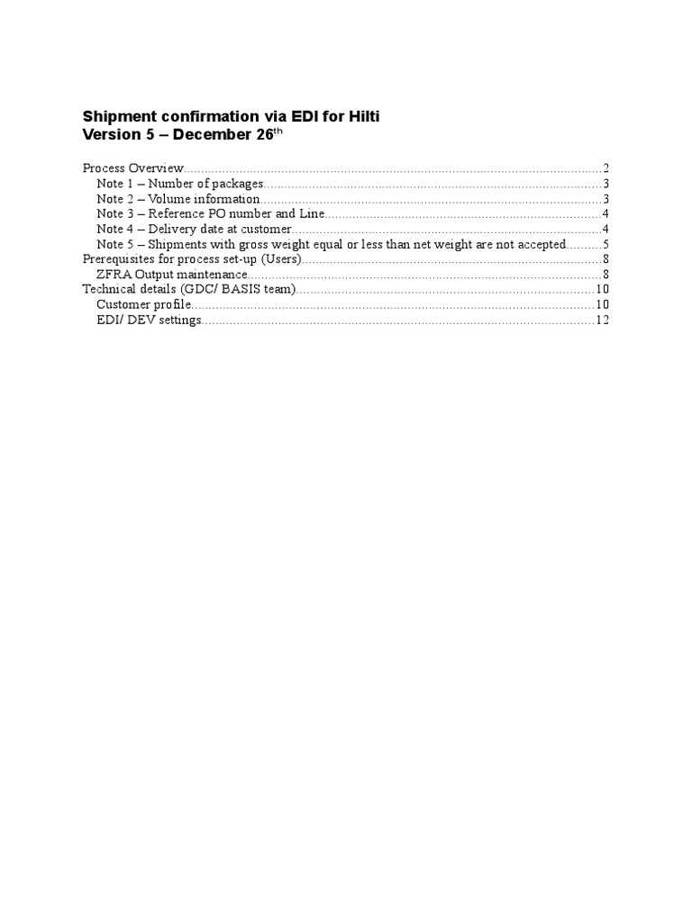 EDI Shipment Confirmation Process for Hilti | PDF | Electronic Data ...