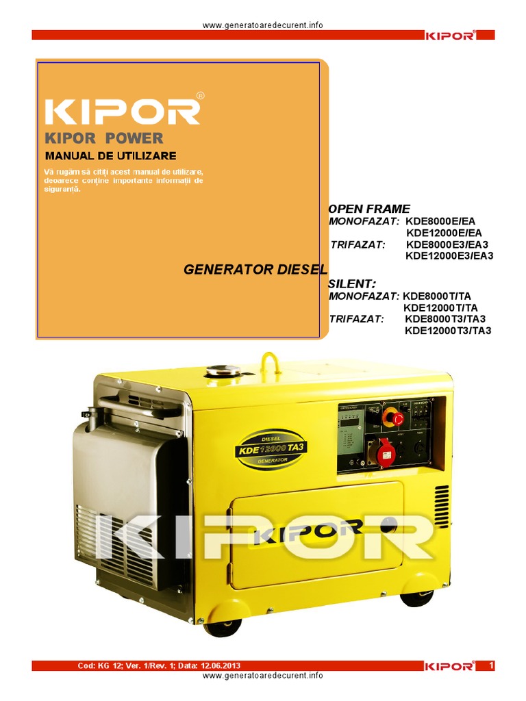 KIPOR KDE6700TA DIESEL GENERATOR MANUAL PDF FREE DOWNLOAD visual data 2