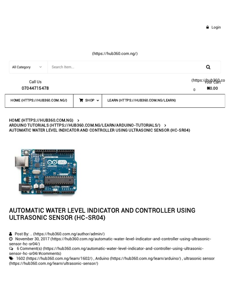 Automatic Water Level Indicator and Controller Using Ultrasonic Sensor ...