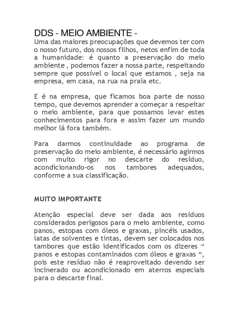 DDS - Meio Ambiente | PDF | Casa e Jardim