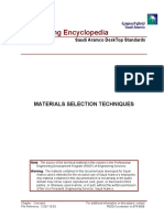 Materials Selection Techniques from Process Flow Diagrams
