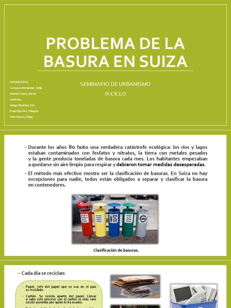 Clasificación y manejo de basura en Suiza | PDF | Residuos | Aluminio