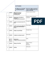 Project Action Plan and Timetable