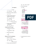 Tabla de Formula de Transferencia de Calor.