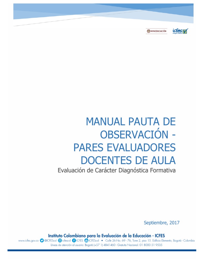 Manual de Pauta de Observacion Docente de Aula ECDF | PDF | Evaluación ...