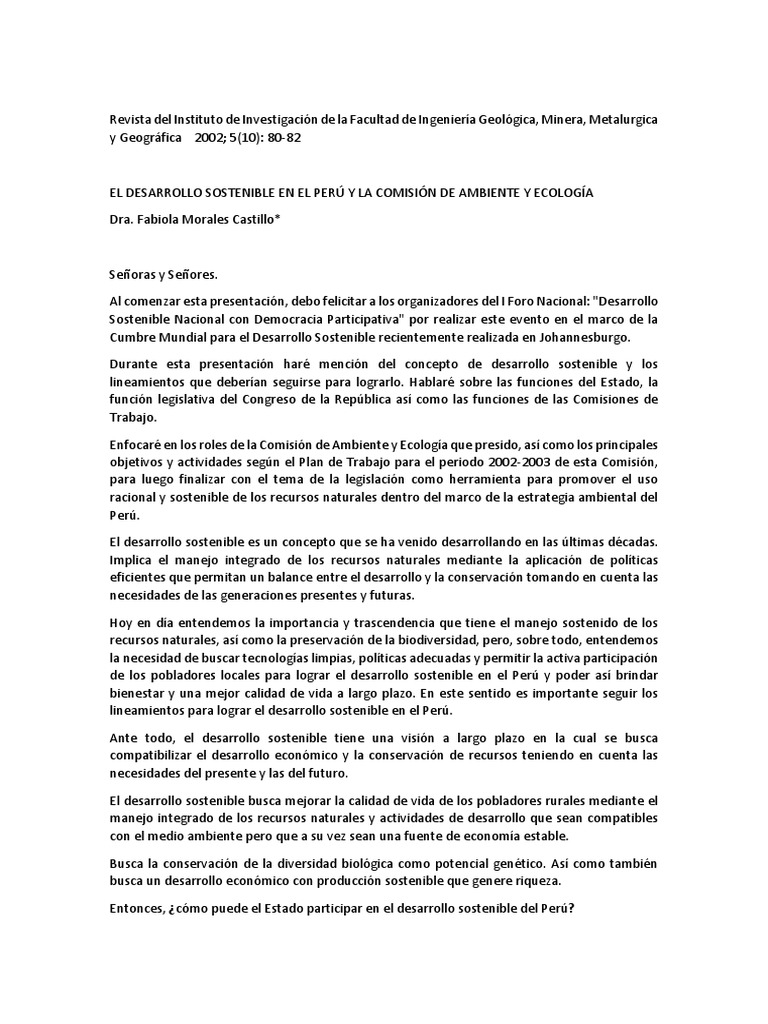 Desarrollo Sostenible Desarrollo Sostenible Ecologia
