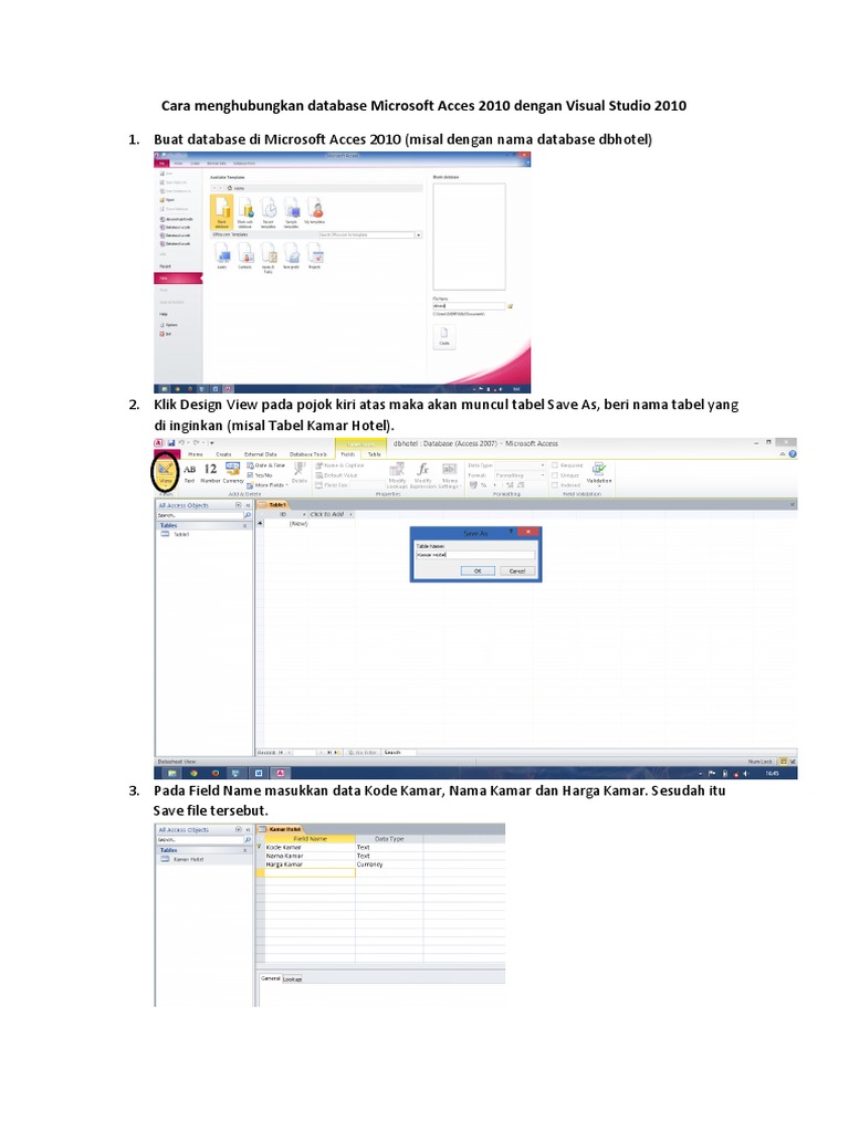 Cara Menghubungkan Database Microsoft Acces 2010 Dengan Visual Studio ...