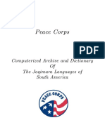 Peace Corps: Computerized Archive and Dictionary of The Jaqimara Languages of South America