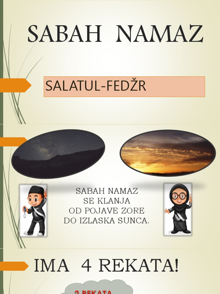 Kako Se Klanja Sabah Namaz Sabah Namaz - Prezentacija | PDF