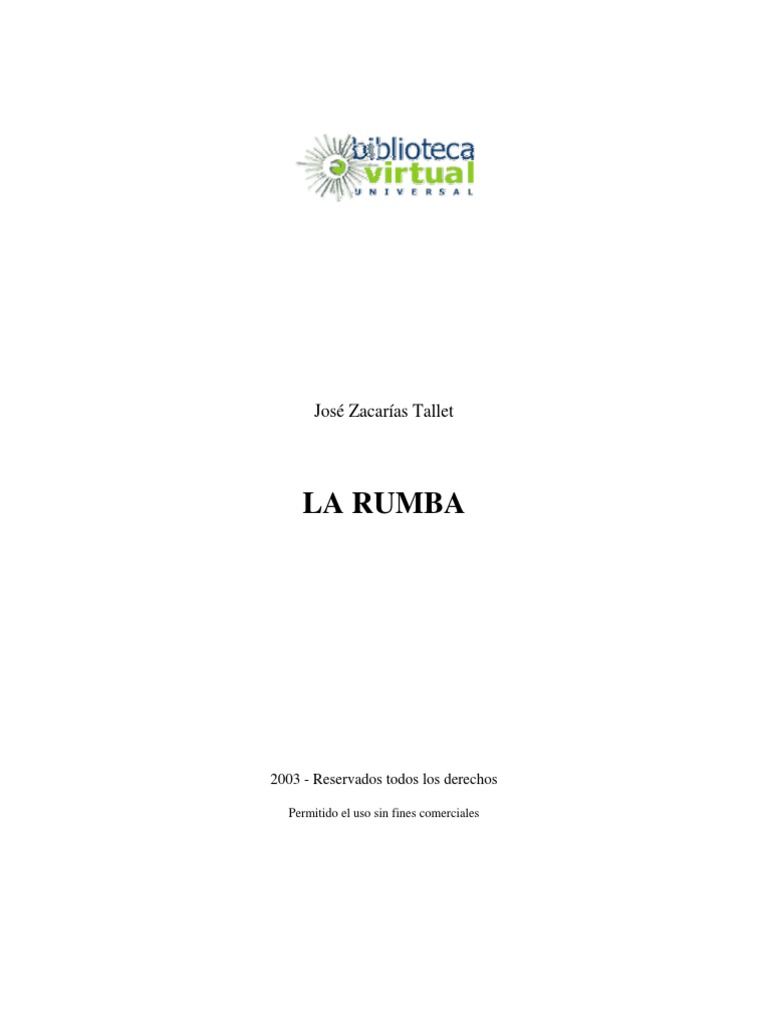 Zacarías Tallet, José La Rumba PDF Musica Latinoamericana